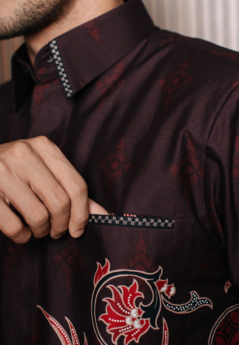 Hadinata Embroidery Batik Kemeja Pendek Birendra Bintari-3